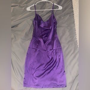 ASOS Purple Cowl-Neck Mini Dress